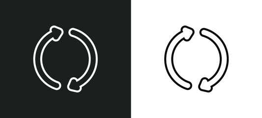 reuse line icon in white and black colors. reuse flat vector icon from reuse collection for web, mobile apps and ui.