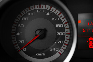 Japanese sports car speedometer large red and gray color style