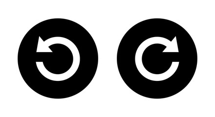 Redo and undo icon vector. Circular arrow symbol isolated on circle background - obrazy, fototapety, plakaty