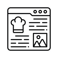 Food Blog Outline Icon Design illustration. Online Steaming Symbol on White background EPS 10 File