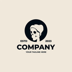 Silhouette of skull logo design inspiration