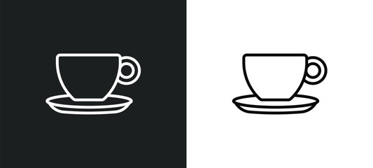 espresso line icon in white and black colors. espresso flat vector icon from espresso collection for web, mobile apps and ui.