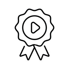 Media Quality Outline Icon Design illustration. Online Steaming Symbol on White background EPS 10 File