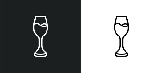wine line icon in white and black colors. wine flat vector icon from wine collection for web, mobile apps and ui.