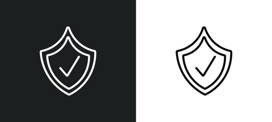 insurance line icon in white and black colors. insurance flat vector icon from insurance collection for web, mobile apps and ui.