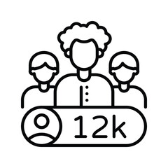 Subscribers Outline Icon Design illustration. Online Steaming Symbol on White background EPS 10 File