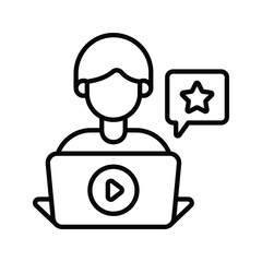 Top Blogger Outline Icon Design illustration. Online Steaming Symbol on White background EPS 10 File