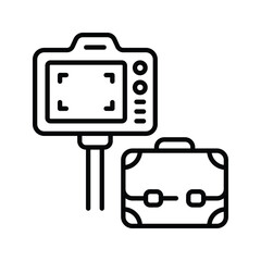 Travel Vlog Outline Icon Design illustration. Online Steaming Symbol on White background EPS 10 File