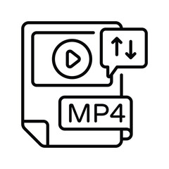 Video File Exchange Outline Icon Design illustration. Online Steaming Symbol on White background EPS 10 File