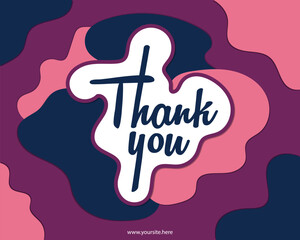 A Thank You Card Design Adorned with Graphic Elements and Artful 'Thank You' Lettering