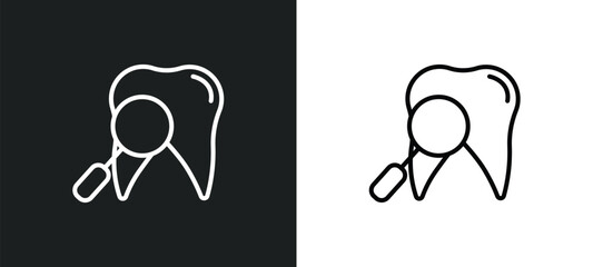 dentist line icon in white and black colors. dentist flat vector icon from dentist collection for web, mobile apps and ui.