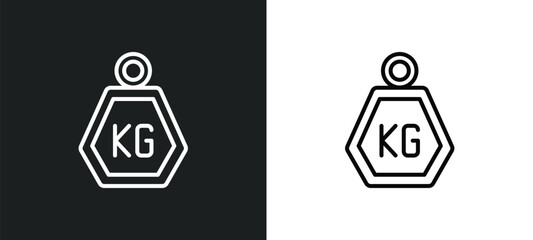 Fototapeta premium weight line icon in white and black colors. weight flat vector icon from weight collection for web, mobile apps and ui.
