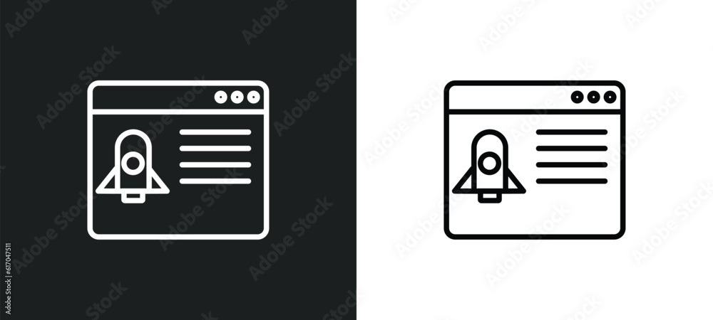 Poster dos attack line icon in white and black colors. dos attack flat vector icon from dos attack collecti