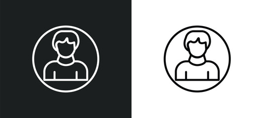 user line icon in white and black colors. user flat vector icon from user collection for web, mobile apps and ui.