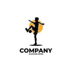 Kids soccer logo design template