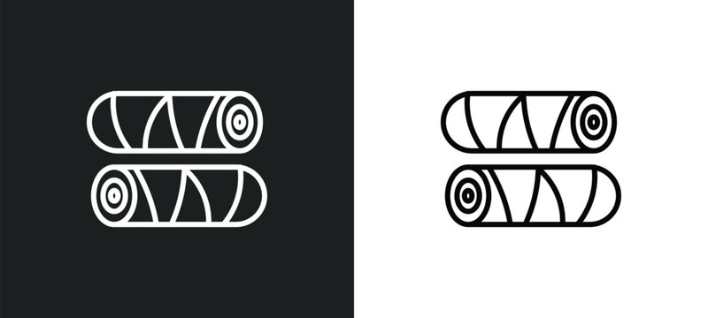 egg roll line icon in white and black colors. egg roll flat vector icon from egg roll collection for web, mobile apps and ui.