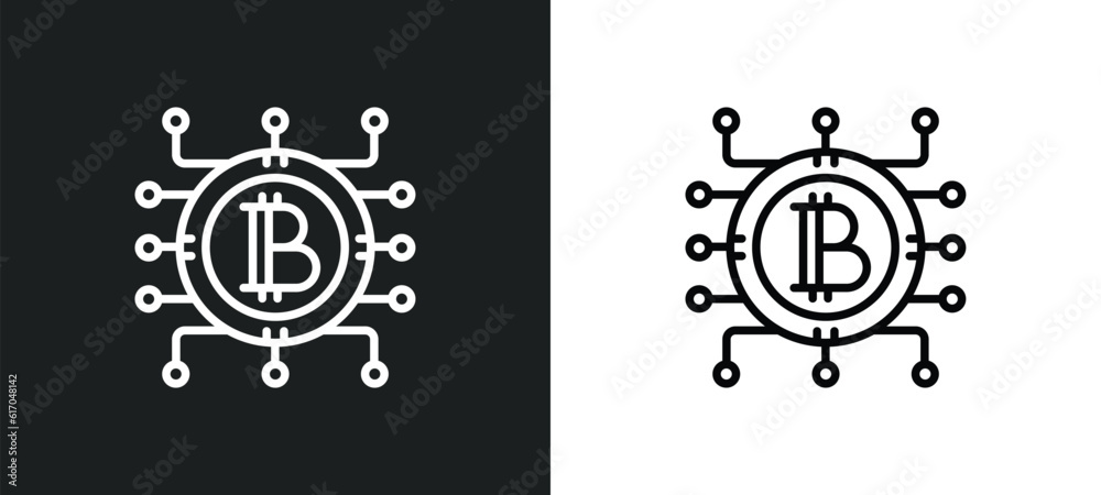 Poster circuit line icon in white and black colors. circuit flat vector icon from circuit collection for we