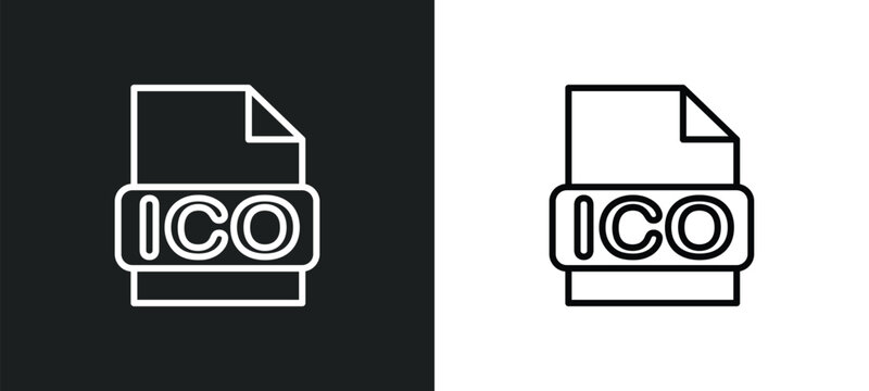 ico line icon in white and black colors. ico flat vector icon from ico collection for web, mobile apps and ui.