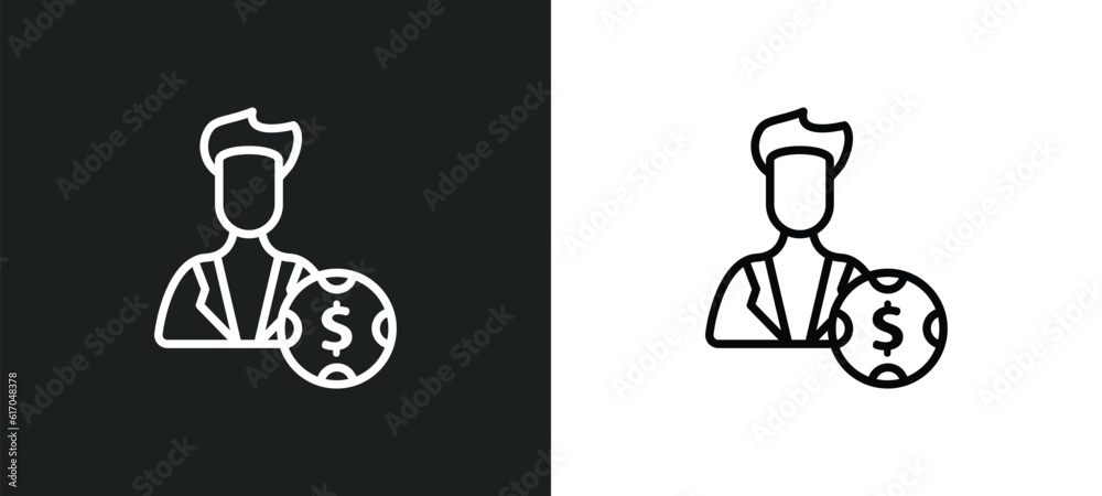 Poster tester line icon in white and black colors. tester flat vector icon from tester collection for web, 