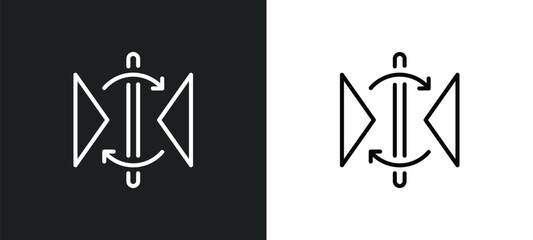 reflect line icon in white and black colors. reflect flat vector icon from reflect collection for web, mobile apps and ui.