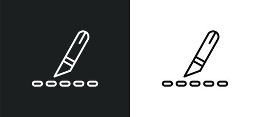 slice line icon in white and black colors. slice flat vector icon from slice collection for web, mobile apps and ui.