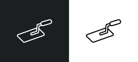 trowel line icon in white and black colors. trowel flat vector icon from trowel collection for web, mobile apps and ui.