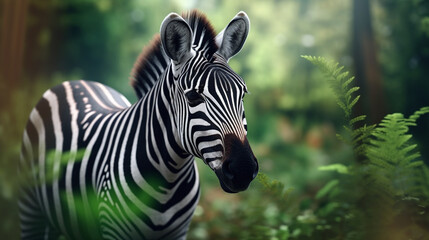 Fototapeta na wymiar zebra close up HD 8K wallpaper Stock Photographic Image