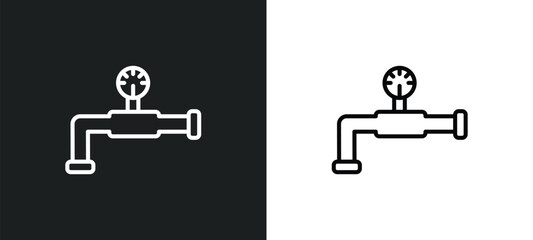 relief valve line icon in white and black colors. relief valve flat vector icon from relief valve collection for web, mobile apps and ui.
