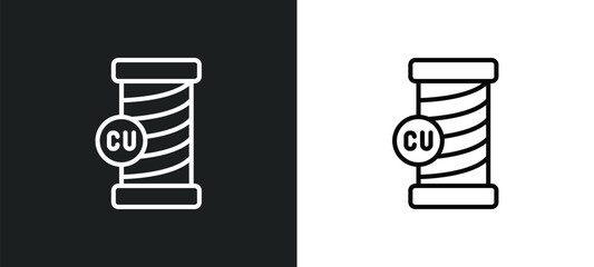 copper line icon in white and black colors. copper flat vector icon from copper collection for web, mobile apps and ui.
