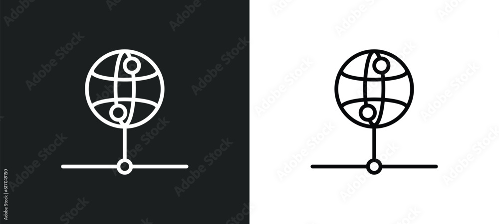 Poster internet server line icon in white and black colors. internet server flat vector icon from internet 
