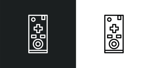 tv controller line icon in white and black colors. tv controller flat vector icon from tv controller collection for web, mobile apps and ui.