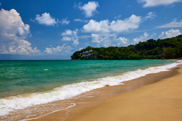 Fototapeta premium Beautiful landscape with the beach of Phuket, Thailand from the Andaman Sea.