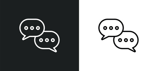 chatting line icon in white and black colors. chatting flat vector icon from chatting collection for web, mobile apps and ui.