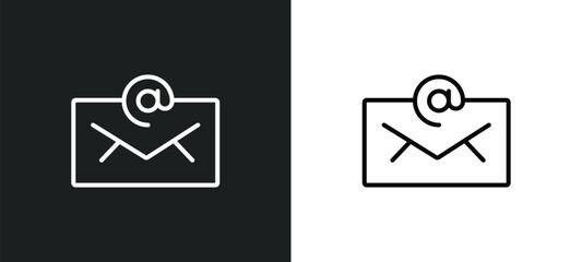 emails line icon in white and black colors. emails flat vector icon from emails collection for web, mobile apps and ui.