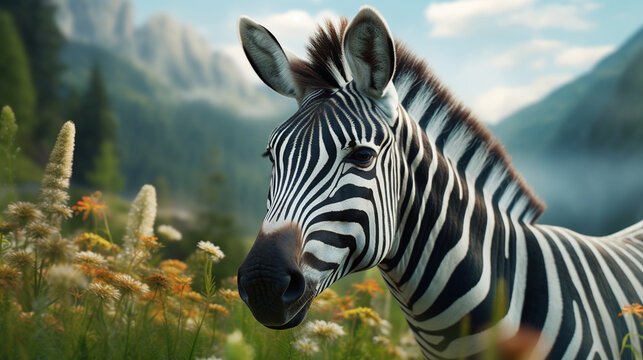 zebra in zoo HD 8K wallpaper Stock Photographic Image