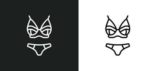 lingerine line icon in white and black colors. lingerine flat vector icon from lingerine collection for web, mobile apps and ui.