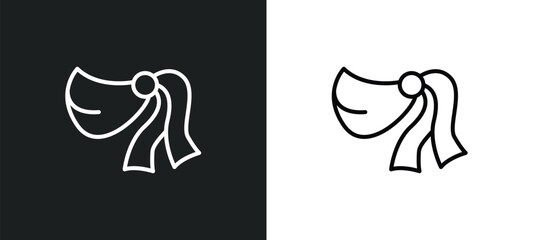 shawl line icon in white and black colors. shawl flat vector icon from shawl collection for web, mobile apps and ui.