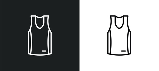 basketball jersey line icon in white and black colors. basketball jersey flat vector icon from basketball jersey collection for web, mobile apps and ui.