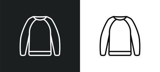 sweatshirt line icon in white and black colors. sweatshirt flat vector icon from sweatshirt collection for web, mobile apps and ui.