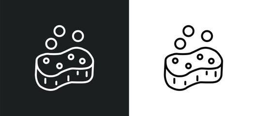 soap cleanin line icon in white and black colors. soap cleanin flat vector icon from soap cleanin collection for web, mobile apps and ui.