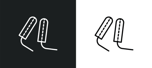 tampon cleanin line icon in white and black colors. tampon cleanin flat vector icon from tampon cleanin collection for web, mobile apps and ui.