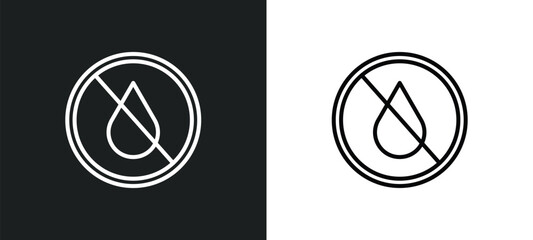 no water cleanin line icon in white and black colors. no water cleanin flat vector icon from no water cleanin collection for web, mobile apps and ui.