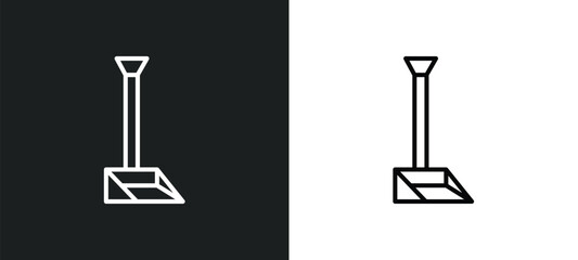 dust pan line icon in white and black colors. dust pan flat vector icon from dust pan collection for web, mobile apps and ui.