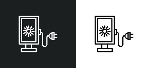 lightbox line icon in white and black colors. lightbox flat vector icon from lightbox collection for web, mobile apps and ui.