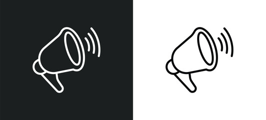 loudspeaker line icon in white and black colors. loudspeaker flat vector icon from loudspeaker collection for web, mobile apps and ui.