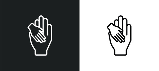 charity line icon in white and black colors. charity flat vector icon from charity collection for web, mobile apps and ui.