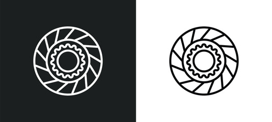 car clutch line icon in white and black colors. car clutch flat vector icon from car clutch collection for web, mobile apps and ui.