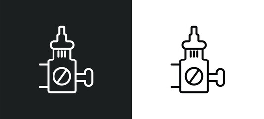 car choke line icon in white and black colors. car choke flat vector icon from car choke collection for web, mobile apps and ui.