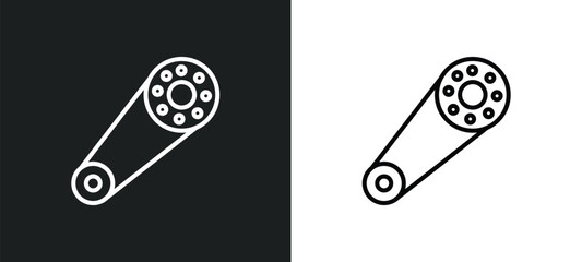 car camshaft line icon in white and black colors. car camshaft flat vector icon from car camshaft collection for web, mobile apps and ui.
