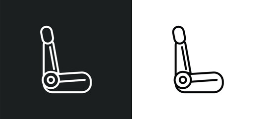 car bucket seat line icon in white and black colors. car bucket seat flat vector icon from car bucket seat collection for web, mobile apps and ui.